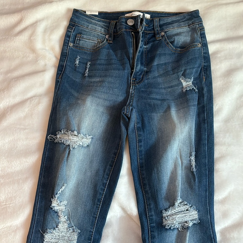 Blue flared jeans